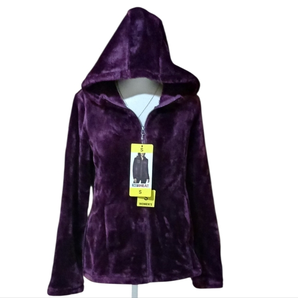 32° Heat Jackets & Blazers - 32° Heat Plush Cozy Purple Teddy Hoodie Jacket Women's Small NWT